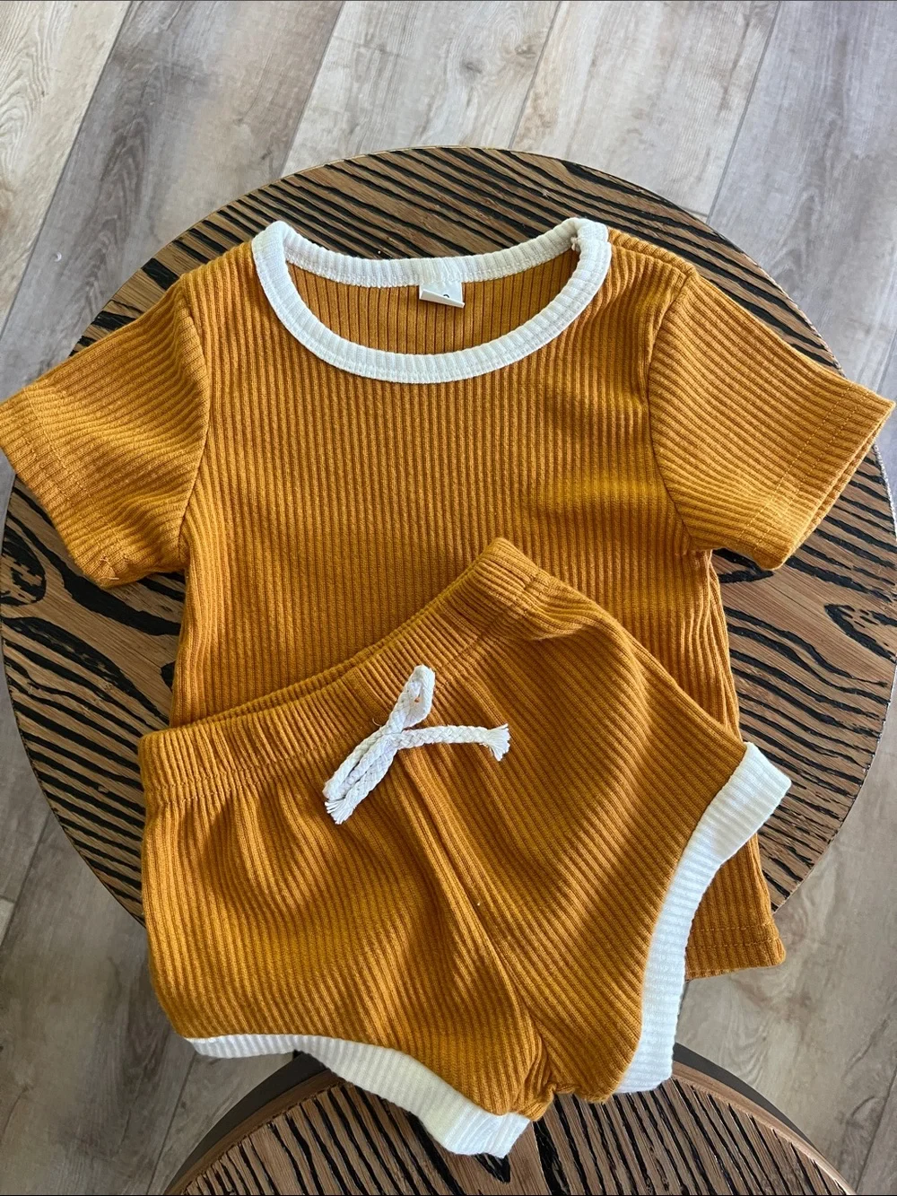 Ribbed Short Sleeve Set